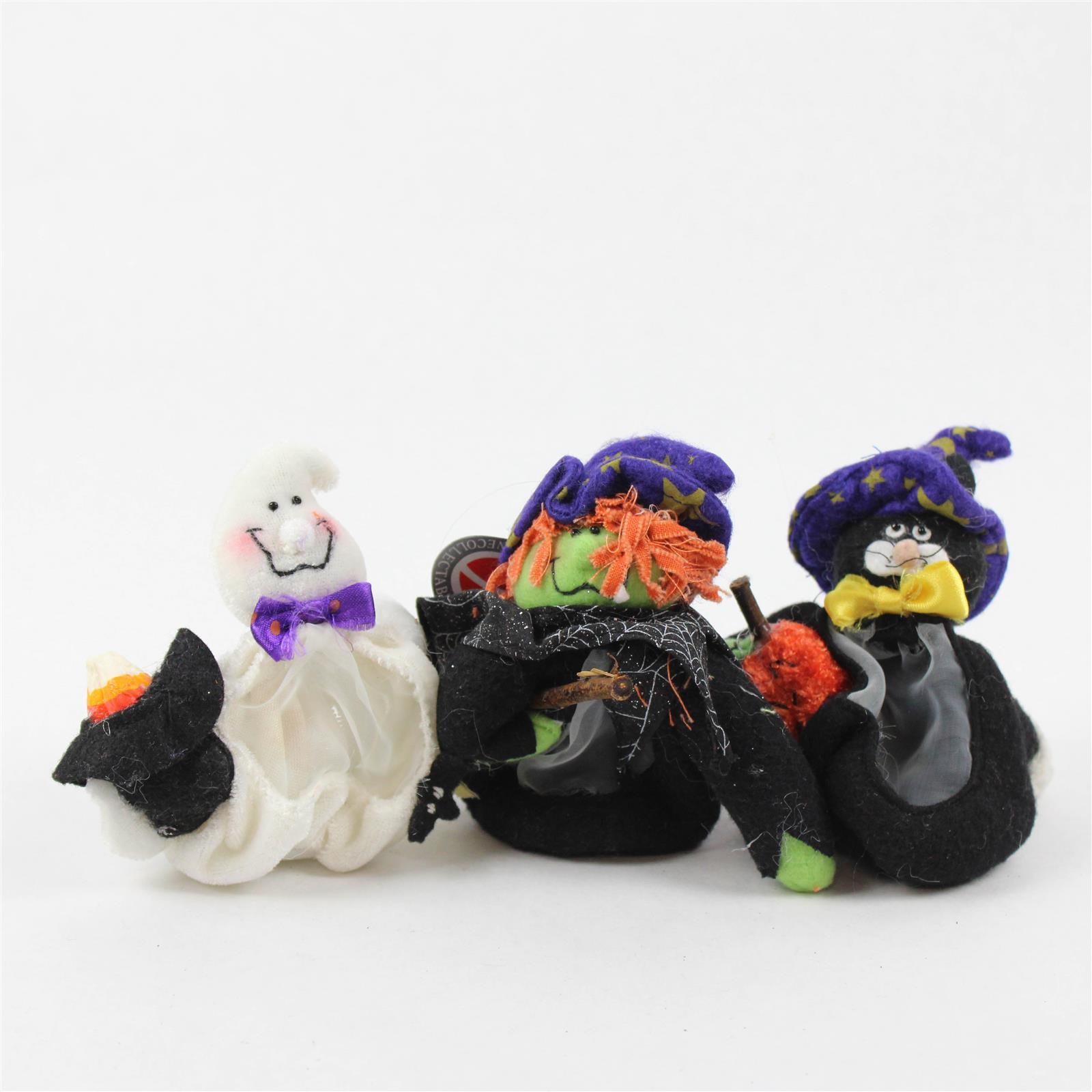 Lot of 3 Delton Product Corp Halloween Collectibles Witch Black Cat Ghost