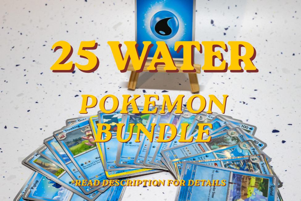 25 Water Pokemon Mystery Bundle | 2 Holo + 3 Rev. Holo | English | Pokemon TCG 25 Water Pokemon Mystery Bundle | 2 Holo + 3 Rev. Holo | English | Pokemon TCG