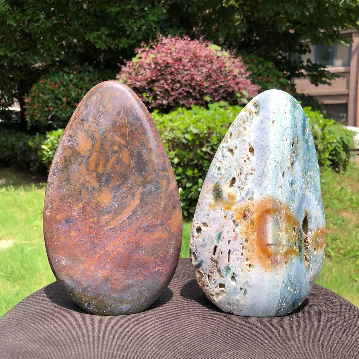 2pcs5.8LB Natural Ocean Jasper Polished Large Crystal Display Piece Healing 6528 2pcs5.8LB Natural Ocean Jasper Polished Large Crystal Display Piece Healing 6528