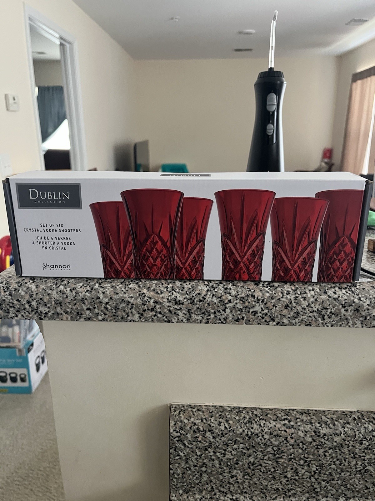 Dublin Collection Crystal Vodka Shooters Shot Glasses Set Of 6 - 2oz Red New Dublin Collection Crystal Vodka Shooters Shot Glasses Set Of 6 - 2oz Red New