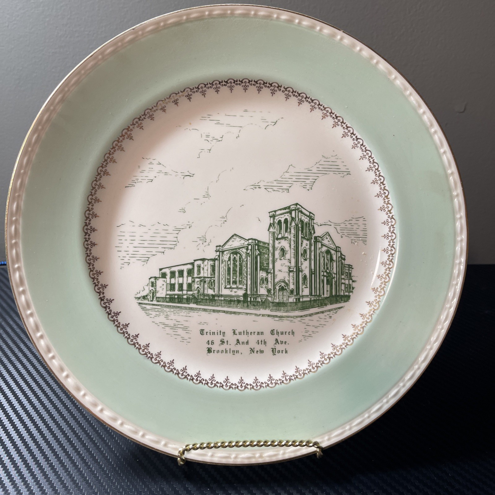 Beautiful Old Church Plate. Trinity Lutheran Church. Brooklyn, New York Beautiful Old Church Plate. Trinity Lutheran Church. Brooklyn, New York