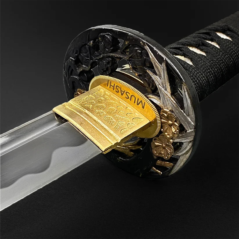Musashi Gold Haru No Hana Flower Hand Forged 1095 Carbon Steel Katana Sword Musashi Gold Haru No Hana Flower Hand Forged 1095 Carbon Steel Katana Sword