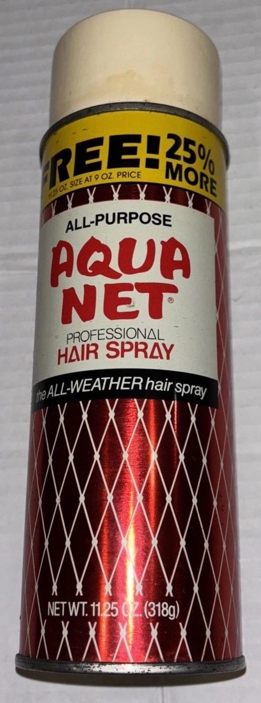 Vintage Hair Spray Aqua Net FULL Red Graphic Logo Can 11.25 Oz. Faberge Co. Vintage Hair Spray Aqua Net FULL Red Graphic Logo Can 11.25 Oz. Faberge Co.