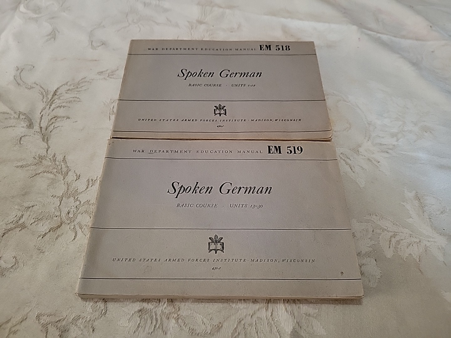WW2 Era 1944 Spoken German, EM 518 and 519,  War Department Military Army
