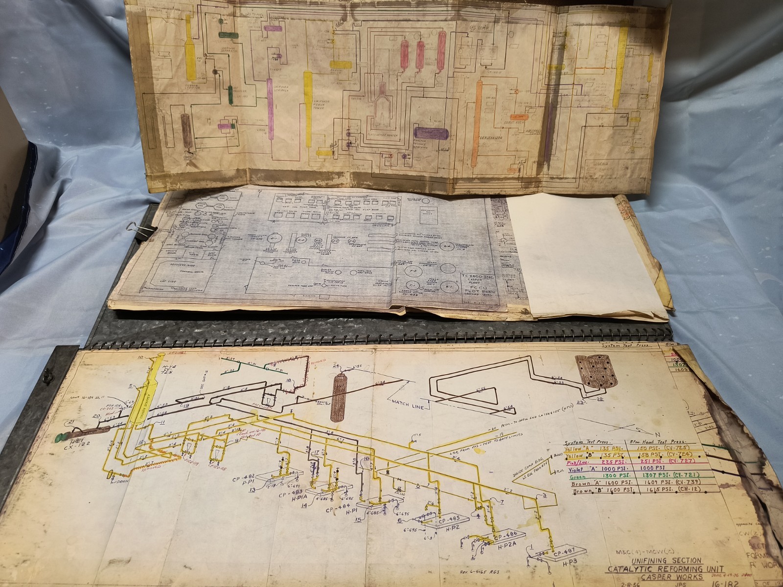 Vintage 1950s-1970s TEXACO REFINERY Blueprints Portfolios - Casper Works FCCU... Vintage 1950s-1970s TEXACO REFINERY Blueprints Portfolios - Casper Works FCCU...