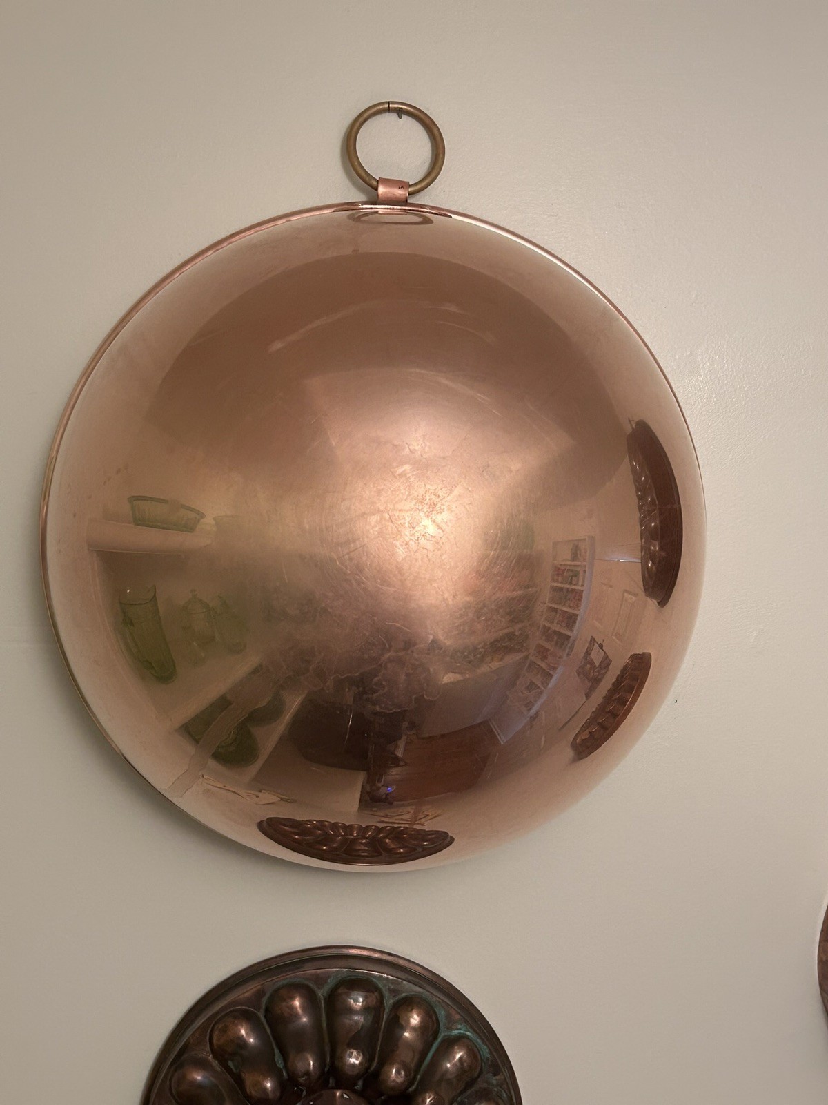 Vintage 12-1/2” X 6-1/2” Heavy Copper Bowl With Rolled Rim Edge Made In France Vintage 12-1/2” X 6-1/2” Heavy Copper Bowl With Rolled Rim Edge Made In France