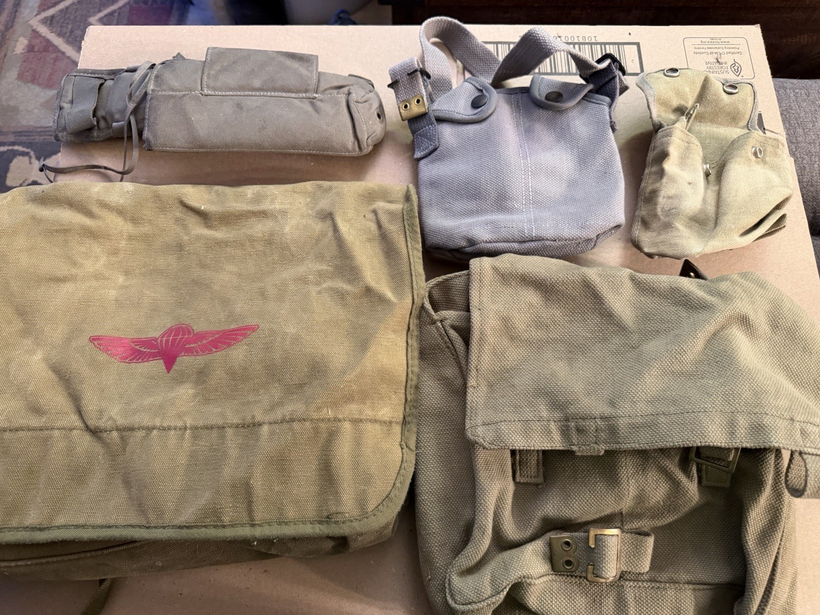 Vintage Military Bag Lot Banana Republic Sack Shoulder Bag Pack