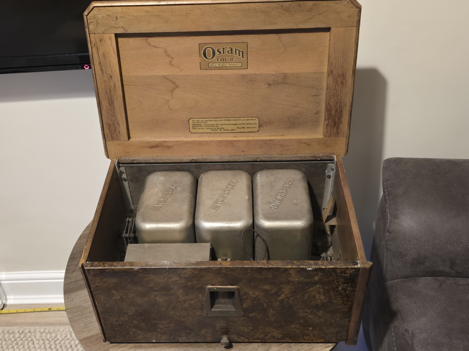Osram Four New Music Magnet Gecophone Valve Antique Radio 1930 Rare Vintage Osram Four New Music Magnet Gecophone Valve Antique Radio 1930 Rare Vintage