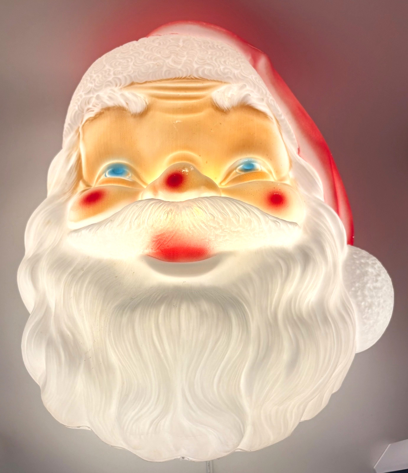 VTG 1968 EMPIRE Blow Mold Lighted Santa Claus Head Face 17” Christmas Decor VTG 1968 EMPIRE Blow Mold Lighted Santa Claus Head Face 17” Christmas Decor