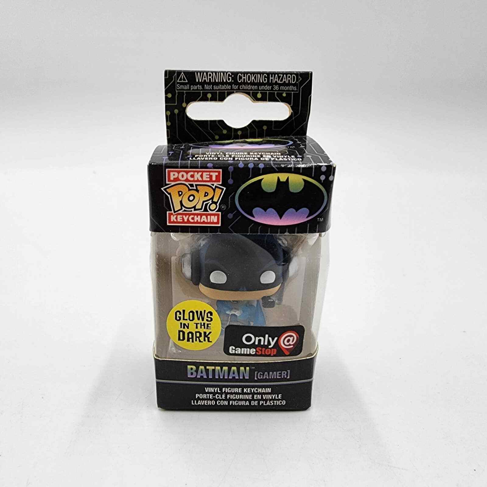 Funko Pocket Pop Batman Gamer DC Comics GITD GameStop Exclusive Keychain