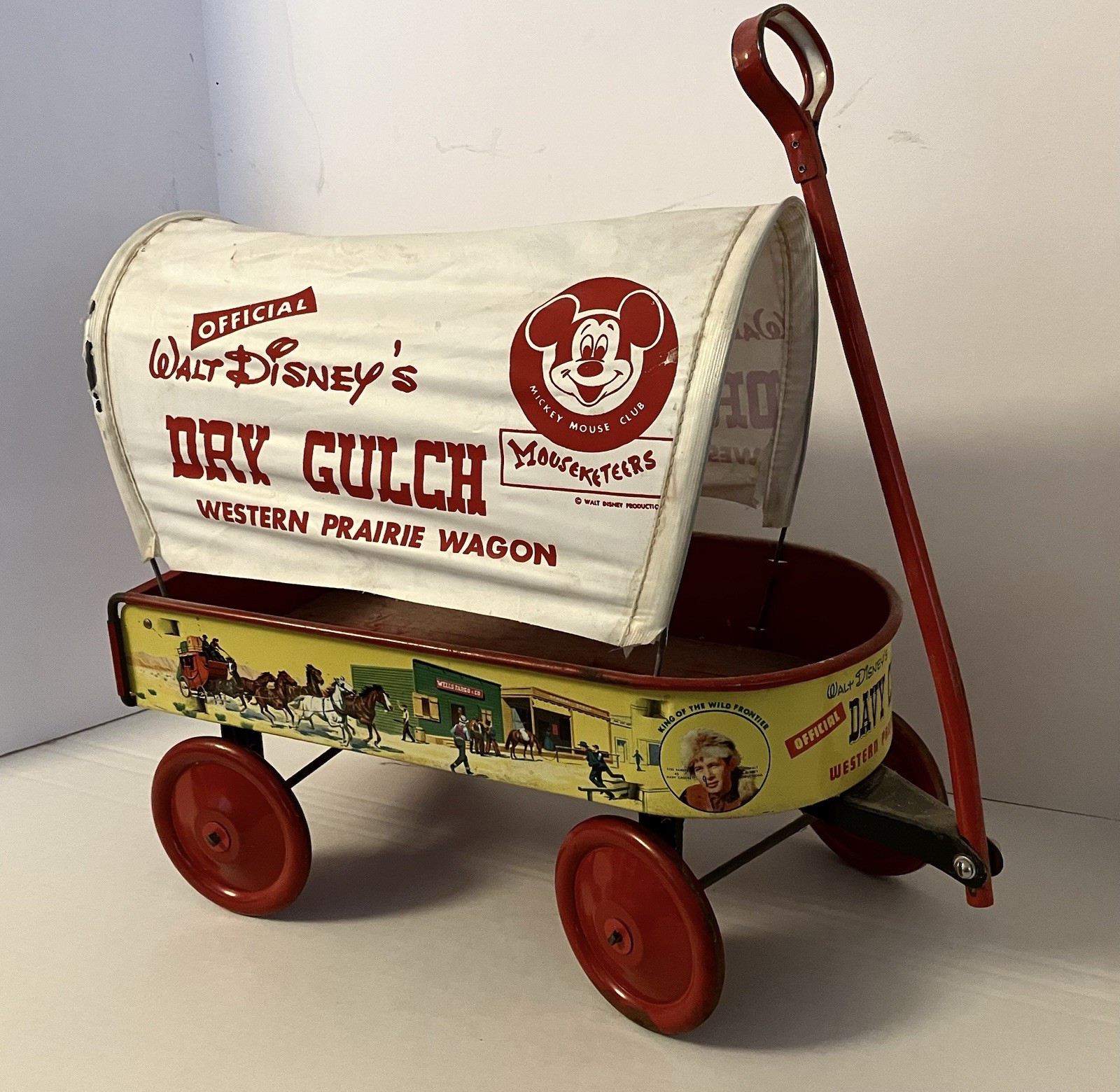 Rare 1955 Official Disney, Mickey Mouse Club Western Prarie Wagon / Dry Gulch