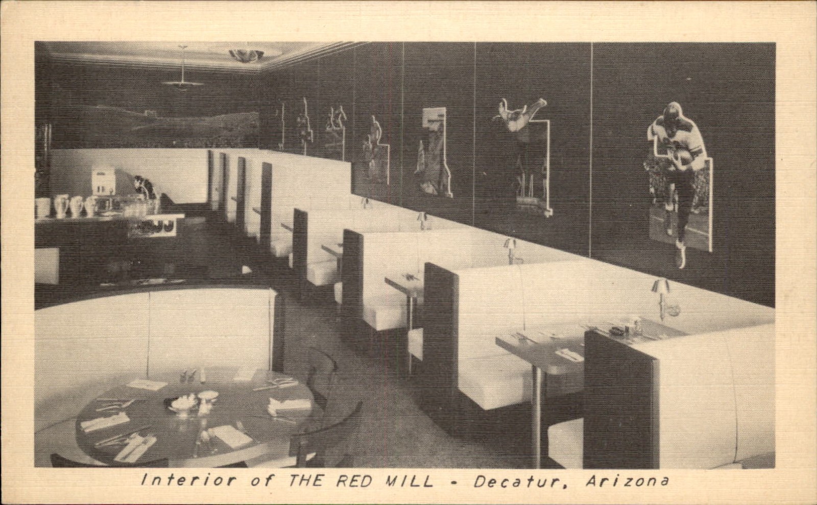 Decatur AZ Restaurant Interior National Press c1930s-40s Vintage Postcard bhn