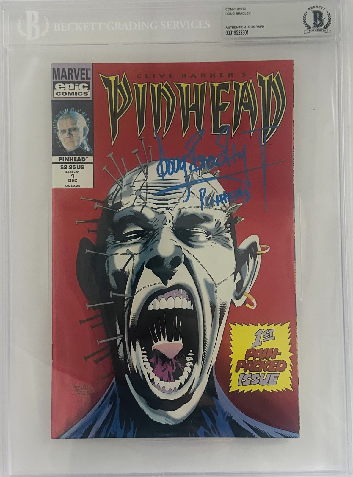 Doug Bradley Signed Clive Barker's Pinhead #1 foil embossed comic 1st print BAS Doug Bradley Signed Clive Barker's Pinhead #1 foil embossed comic 1st print BAS