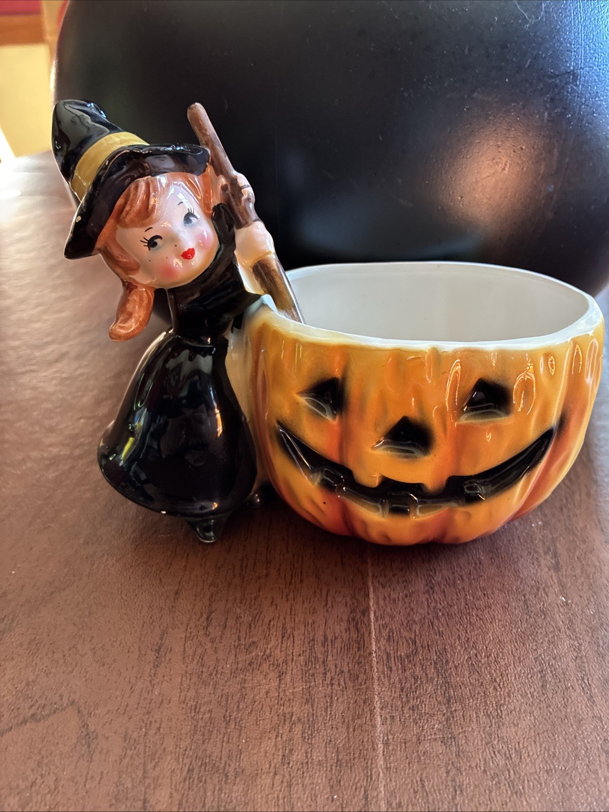 Vintage RELPO girl witch halloween candle holder figure Vintage RELPO girl witch halloween candle holder figure