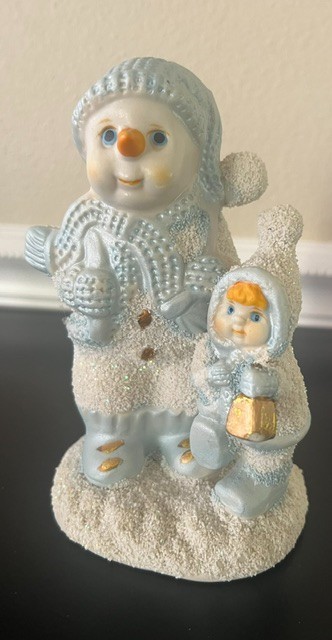Vintage Snow Buddies Figurine by The Encore Snowman child holding lantern