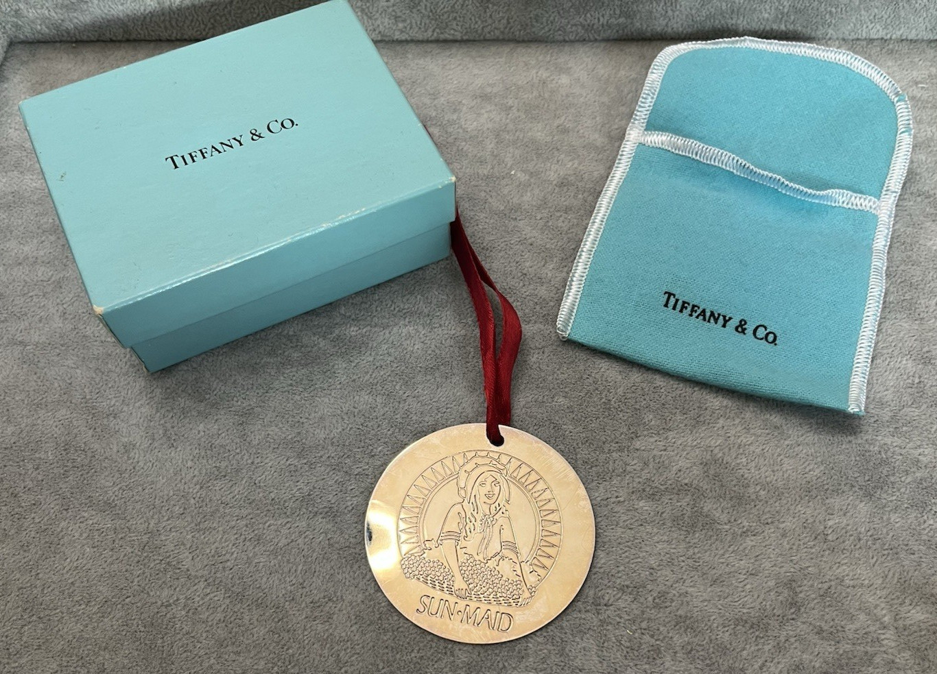 RARE VINTAGE 1991 Tiffany & Co X Sun-Maid Raisins Commemorative Holiday Ornament RARE VINTAGE 1991 Tiffany & Co X Sun-Maid Raisins Commemorative Holiday Ornament