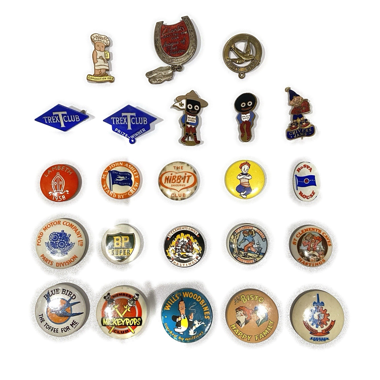 23 Vintage 1950s Advertising Badges Job Lot Golden Shred Bisto Mickey Mouse Club 23 Vintage 1950s Advertising Badges Job Lot Golden Shred Bisto Mickey Mouse Club