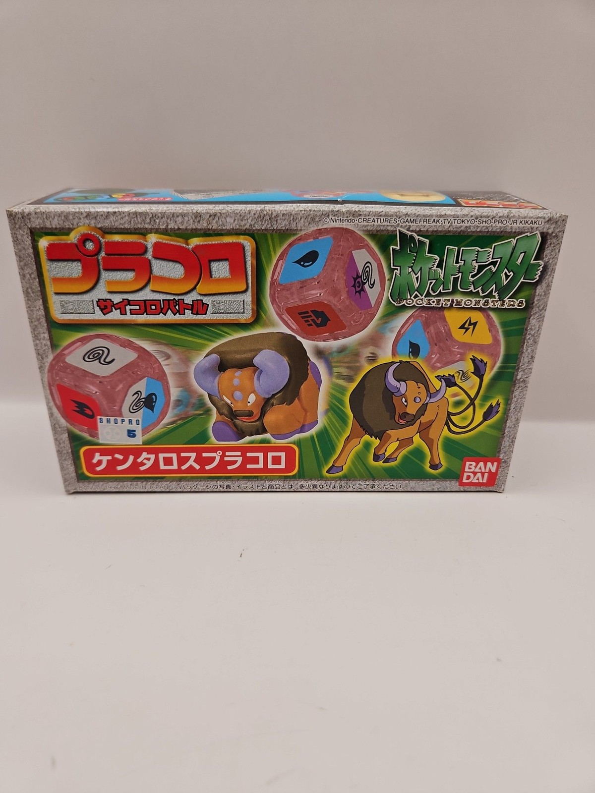 Vintage Pokemon Pracoro Dice Battle Game Toy Bandai 1998 Tauros Sealed New Vintage Pokemon Pracoro Dice Battle Game Toy Bandai 1998 Tauros Sealed New