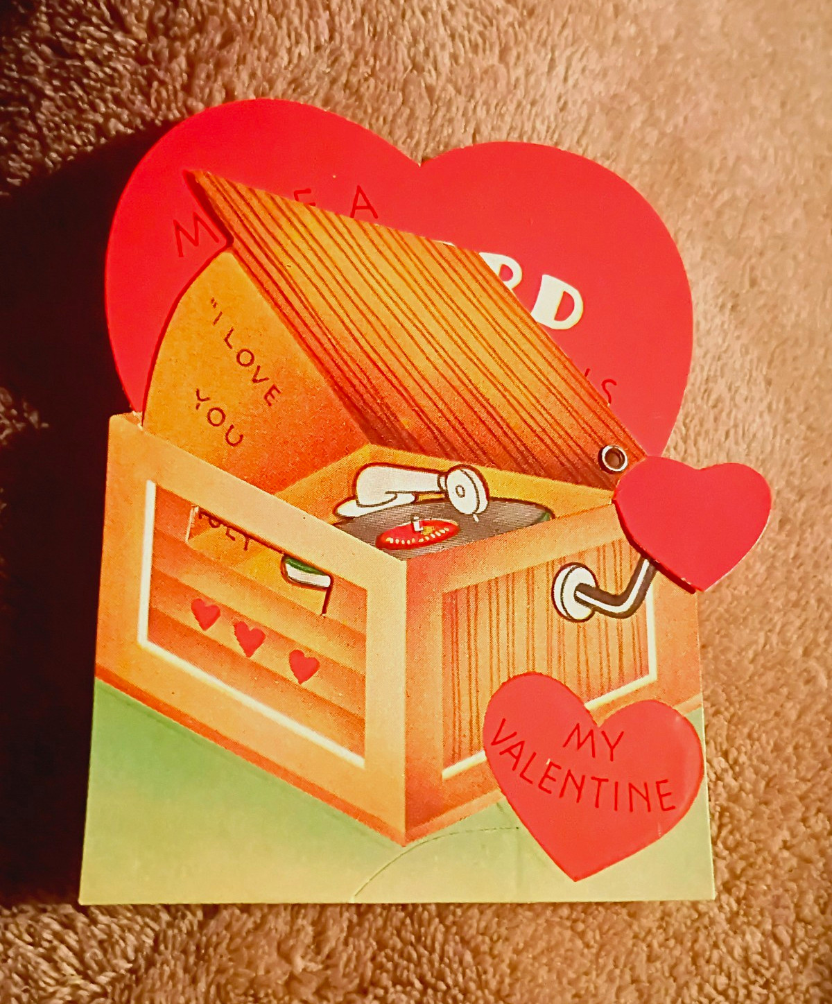Make a Record of This My Valentine Vintage Valentine's Day Card Mechanical Make a Record of This My Valentine Vintage Valentine's Day Card Mechanical