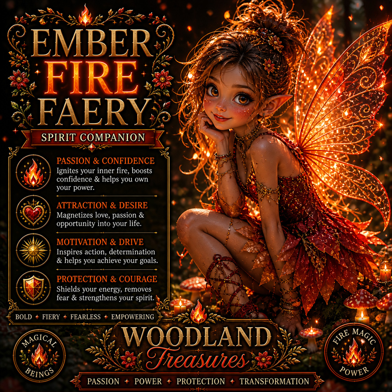 Ember Fire Pixie Faery Spirit Companion -Confidence • Attraction • Passion Ember Fire Pixie Faery Spirit Companion -Confidence • Attraction • Passion