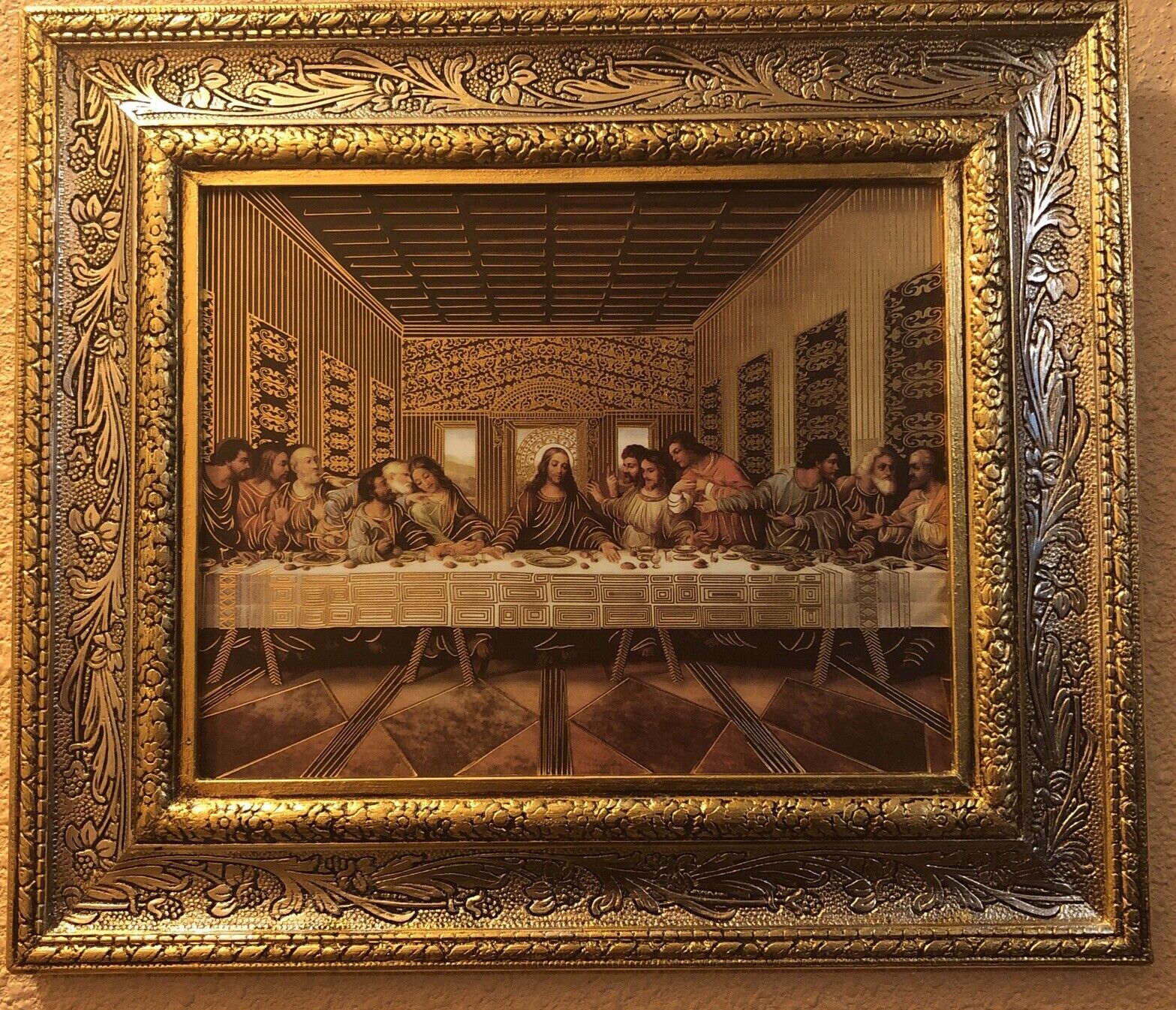 La Última Cena, cuadro de madera de medida 12 X 14 pulgadas, hecho  Mexico