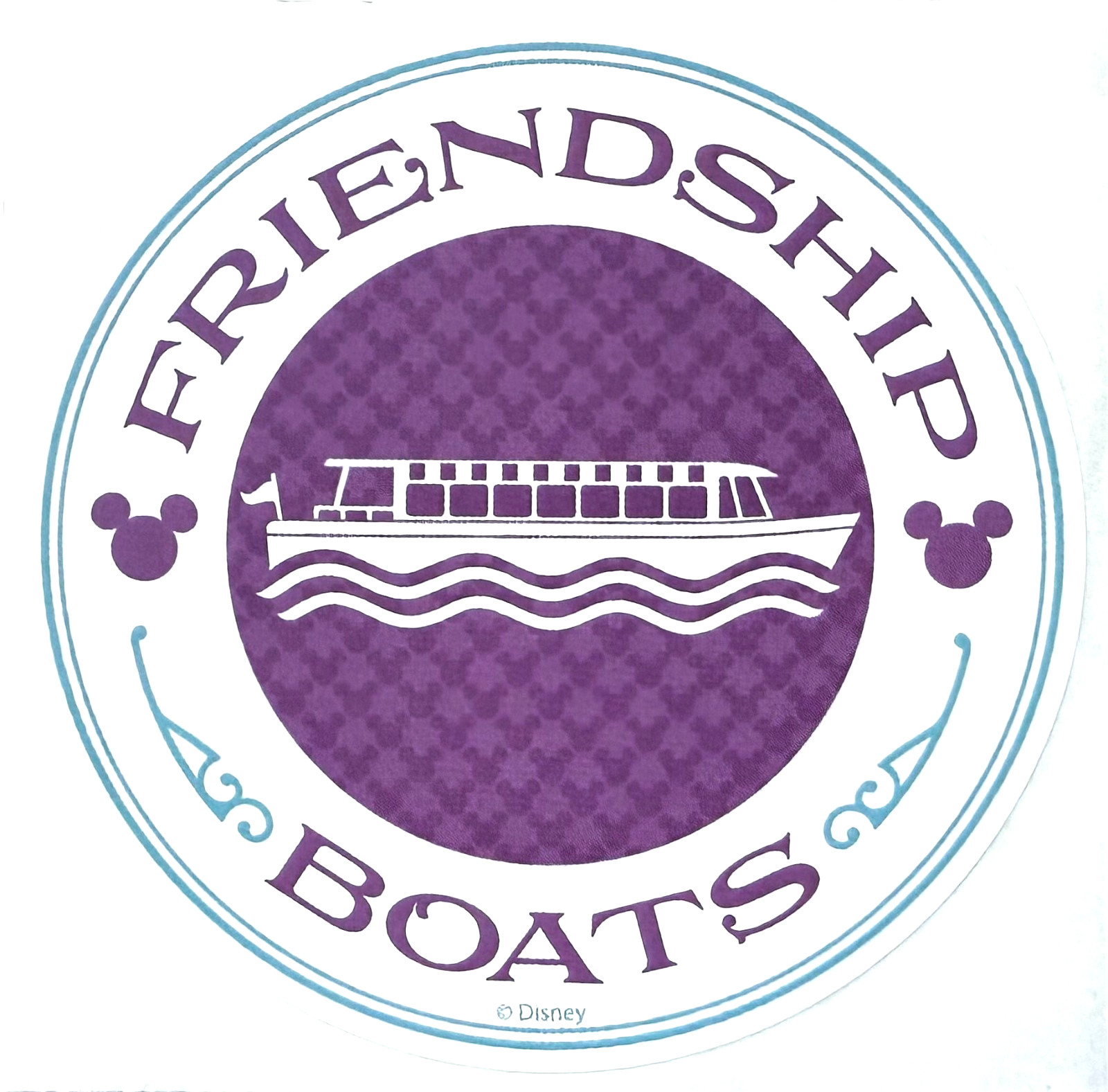 Walt Disney World Friendship Boat Sticker EPCOT 3" Purple Hollywood Studios WDW