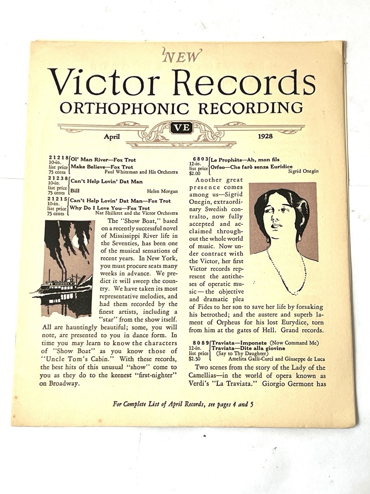NEW VICTOR RECORDS ORTHOPHONIC RECORDING Apr 1928 issue Complete Record List NEW VICTOR RECORDS ORTHOPHONIC RECORDING Apr 1928 issue Complete Record List