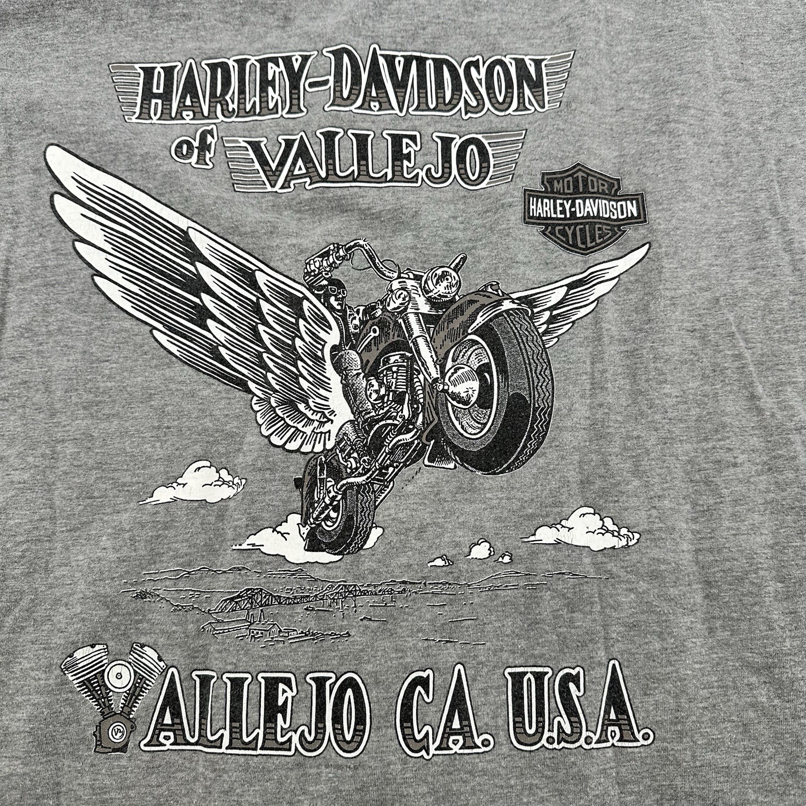 vtg harley davidson Polo Shirt Large Valle Jo CA 1990s O1 Winged Motorcycle vtg harley davidson Polo Shirt Large Valle Jo CA 1990s O1 Winged Motorcycle