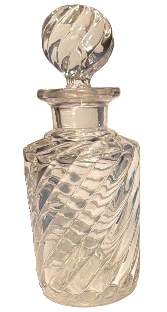 Baccarat Clear Swirl Bamboo/Bantous Perfume Bottle Vanity 7 inch Vtg Baccarat Clear Swirl Bamboo/Bantous Perfume Bottle Vanity 7 inch Vtg