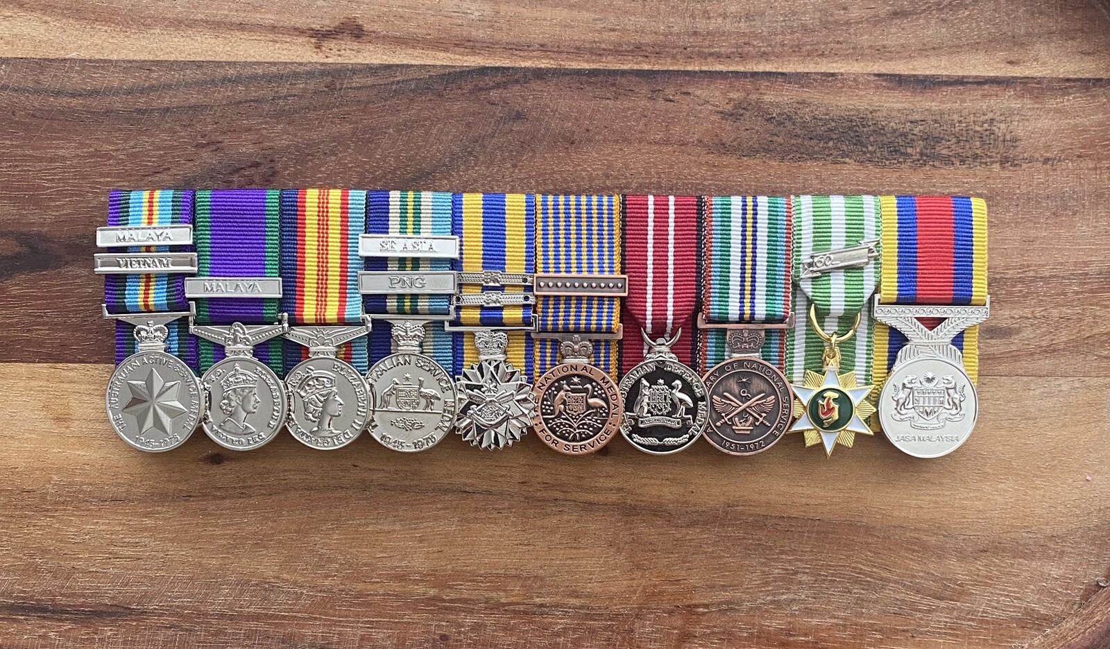 Replica Miniature Medals, AASM, General Service, Vietnam, Pingat Jasa, Mounted