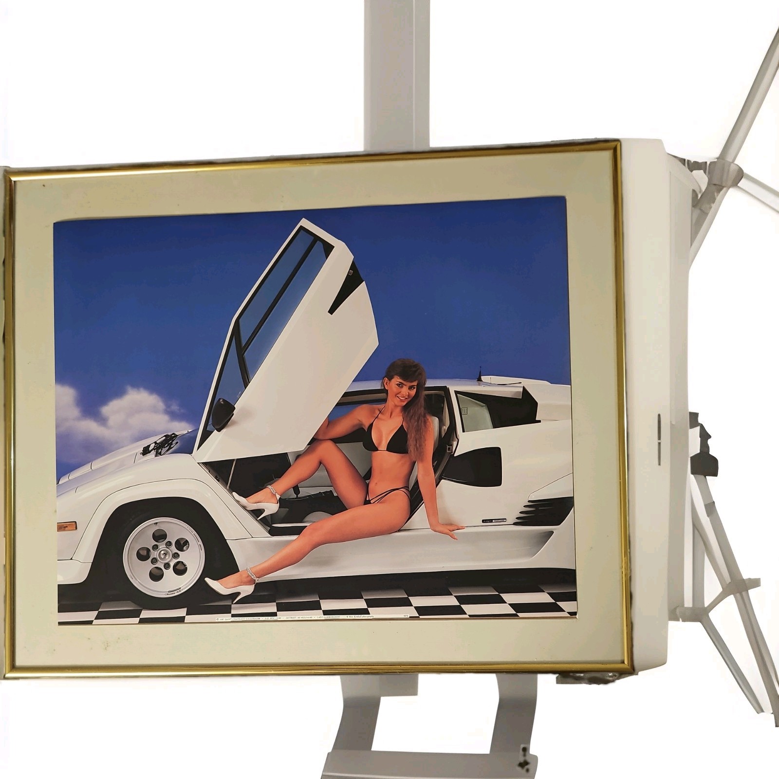 RARE NOS 1987 Ron Kimball LadyLamborghini White Countach 16x20 Print Vault Stock RARE NOS 1987 Ron Kimball LadyLamborghini White Countach 16x20 Print Vault Stock