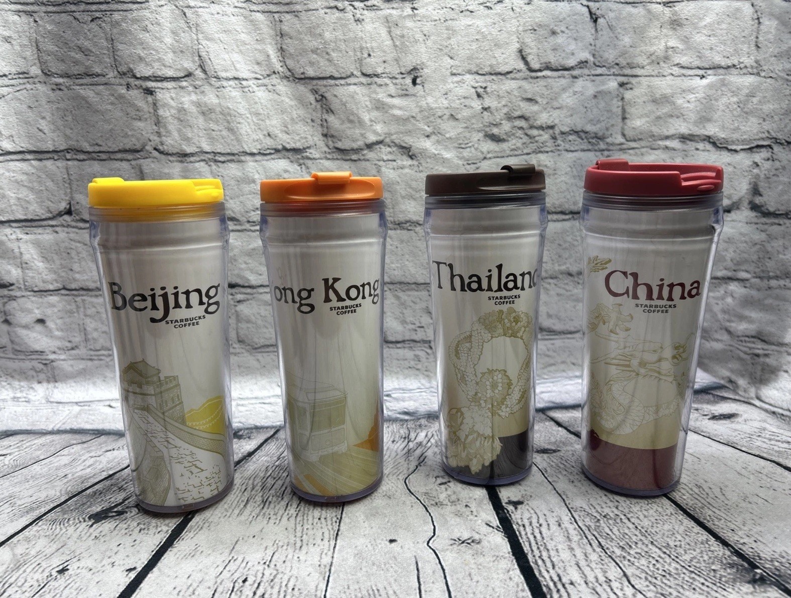 Starbucks Global Icon Tumbler Lot China Beijing Thailand Hong Kong 12 oz Mug