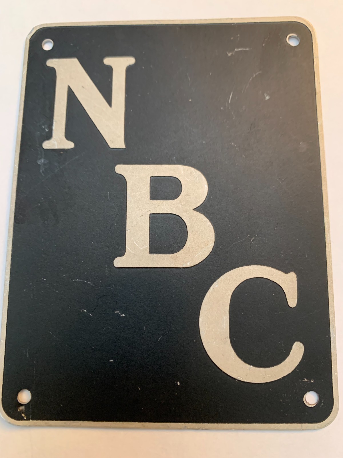 Vintage Original 1930s NBC Metal Microphone Panel