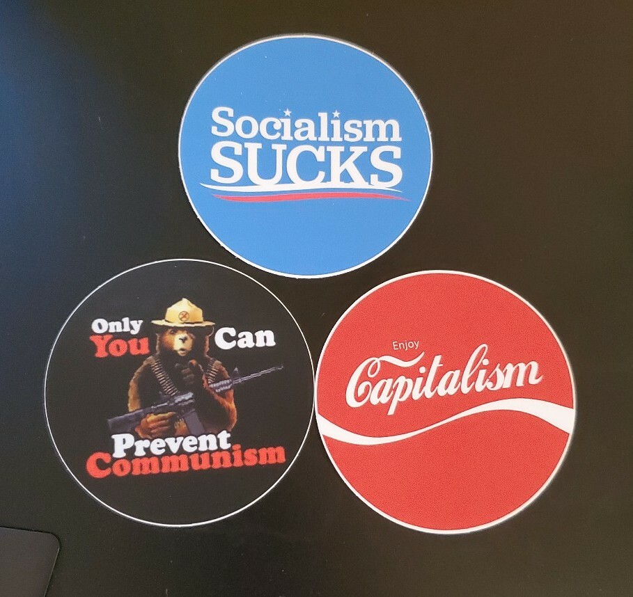 Anti Communism Socialism Sucks Pro Capitalism Political Stickers WORLDWIDE S&H Anti Communism Socialism Sucks Pro Capitalism Political Stickers WORLDWIDE S&H
