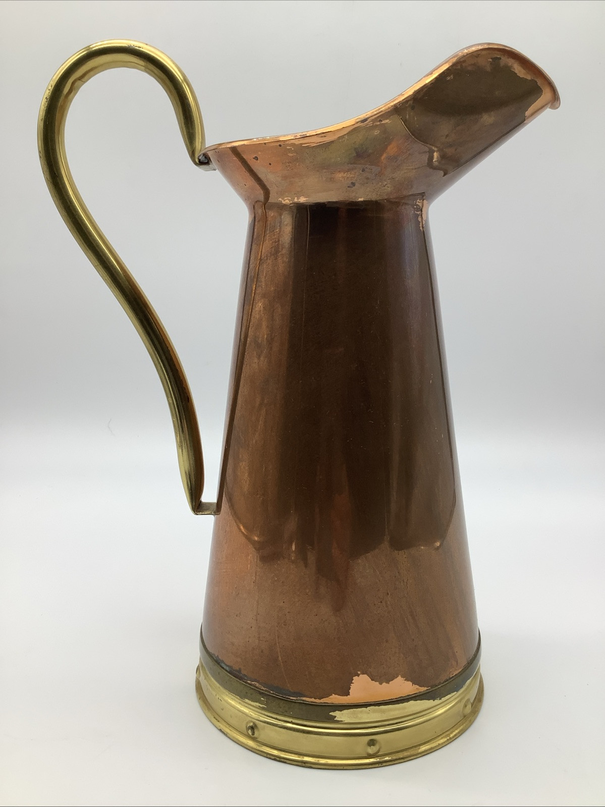 Vintage Tagus Copper Brass and Tin Pitcher 12" Portugal