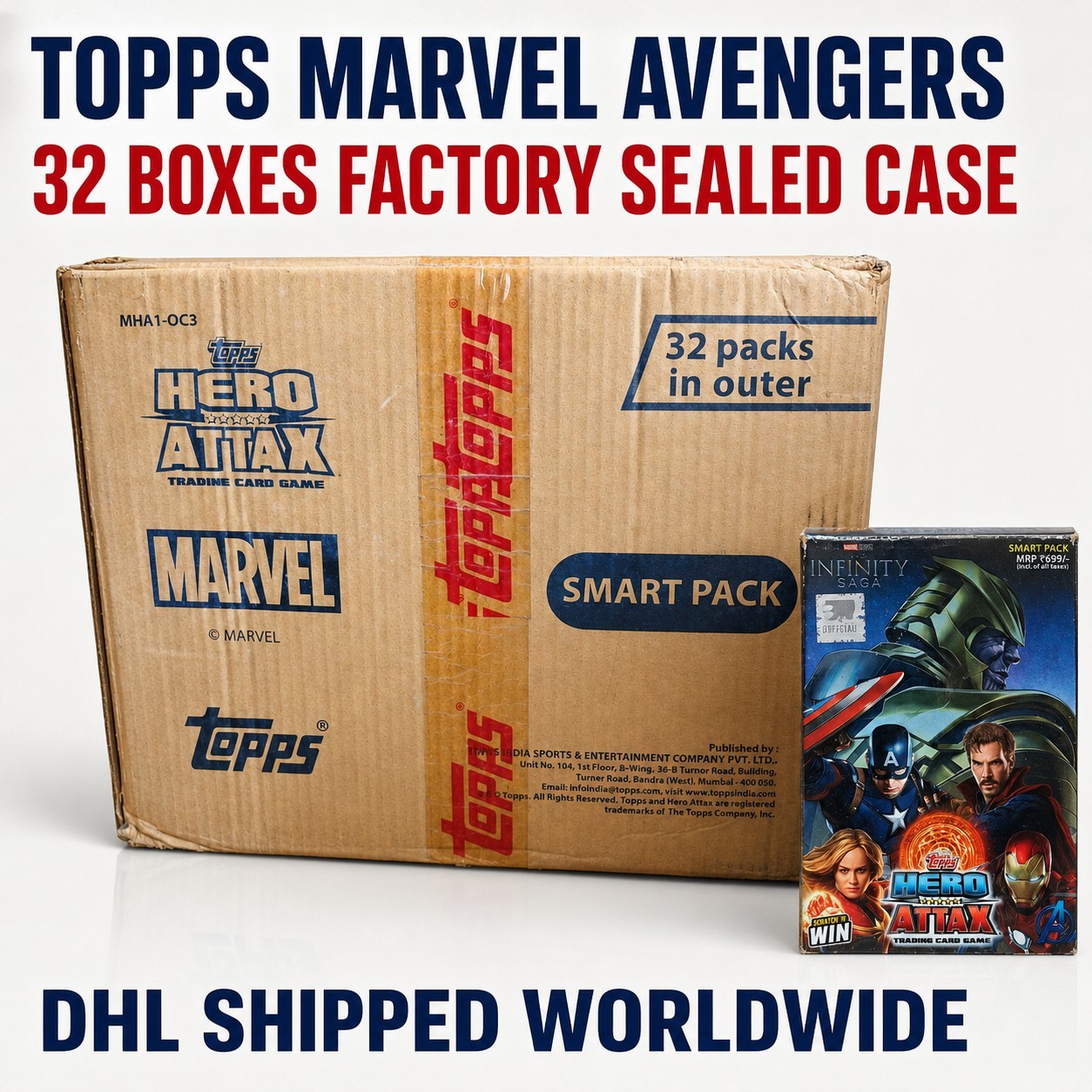 Topps Marvel Avengers 2021 Hero Attax Cards  Factory Sealed Case 32 Smart Boxes