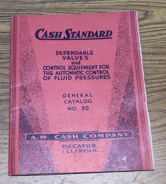 A W Cash Control Valves 1935 Catalog Decatur Illinois Vtg Brochure Scared wn Az