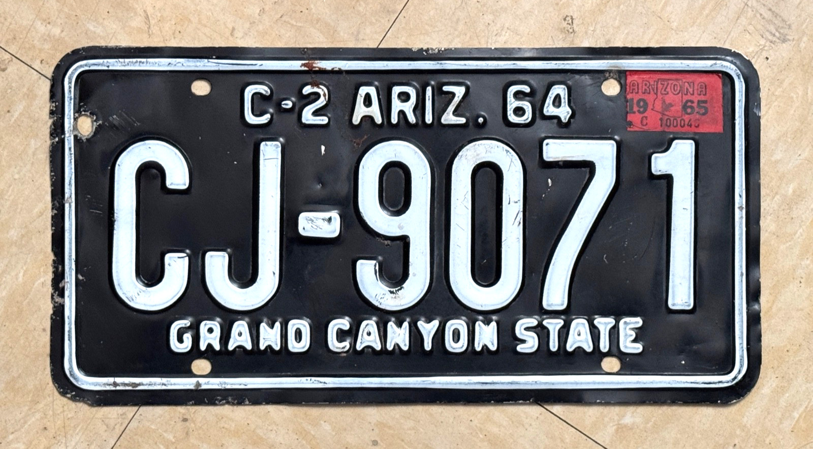 1965/1964 ARIZONA license plate — ORIGINAL — TERRIFIC vintage antique auto tag 1965/1964 ARIZONA license plate — ORIGINAL — TERRIFIC vintage antique auto tag
