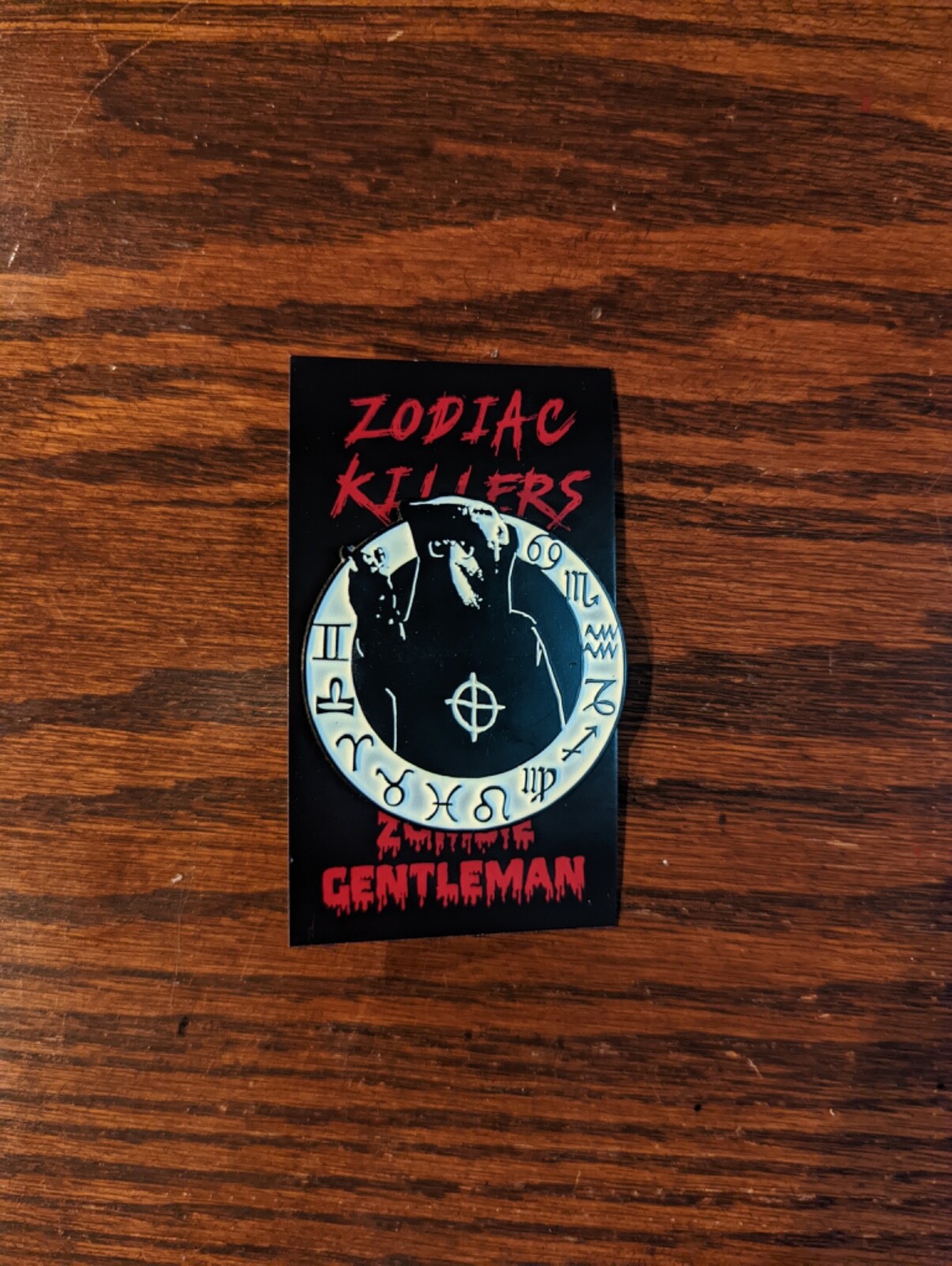 Zodiac Killers Glow Zodiac Killer Enamel Pin Zombie Gentleman