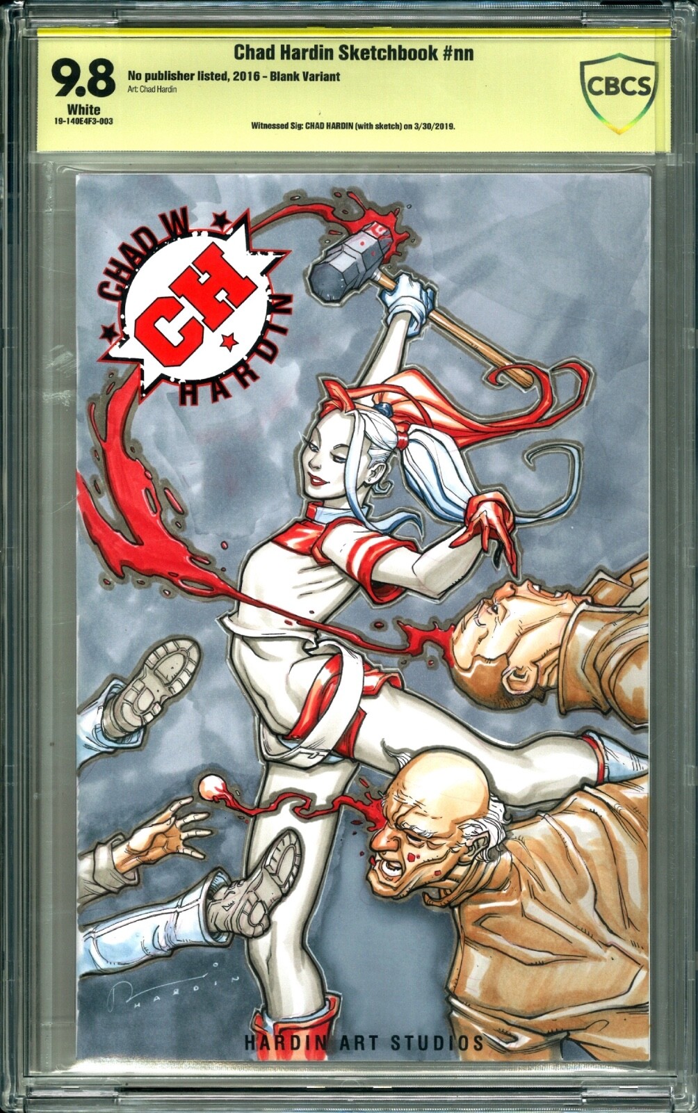 HARLEY QUINN SKETCH COVER ORIGINAL ART CHAD HARDIN CBCS 9.8 COLOR GRADED HARLEY QUINN SKETCH COVER ORIGINAL ART CHAD HARDIN CBCS 9.8 COLOR GRADED