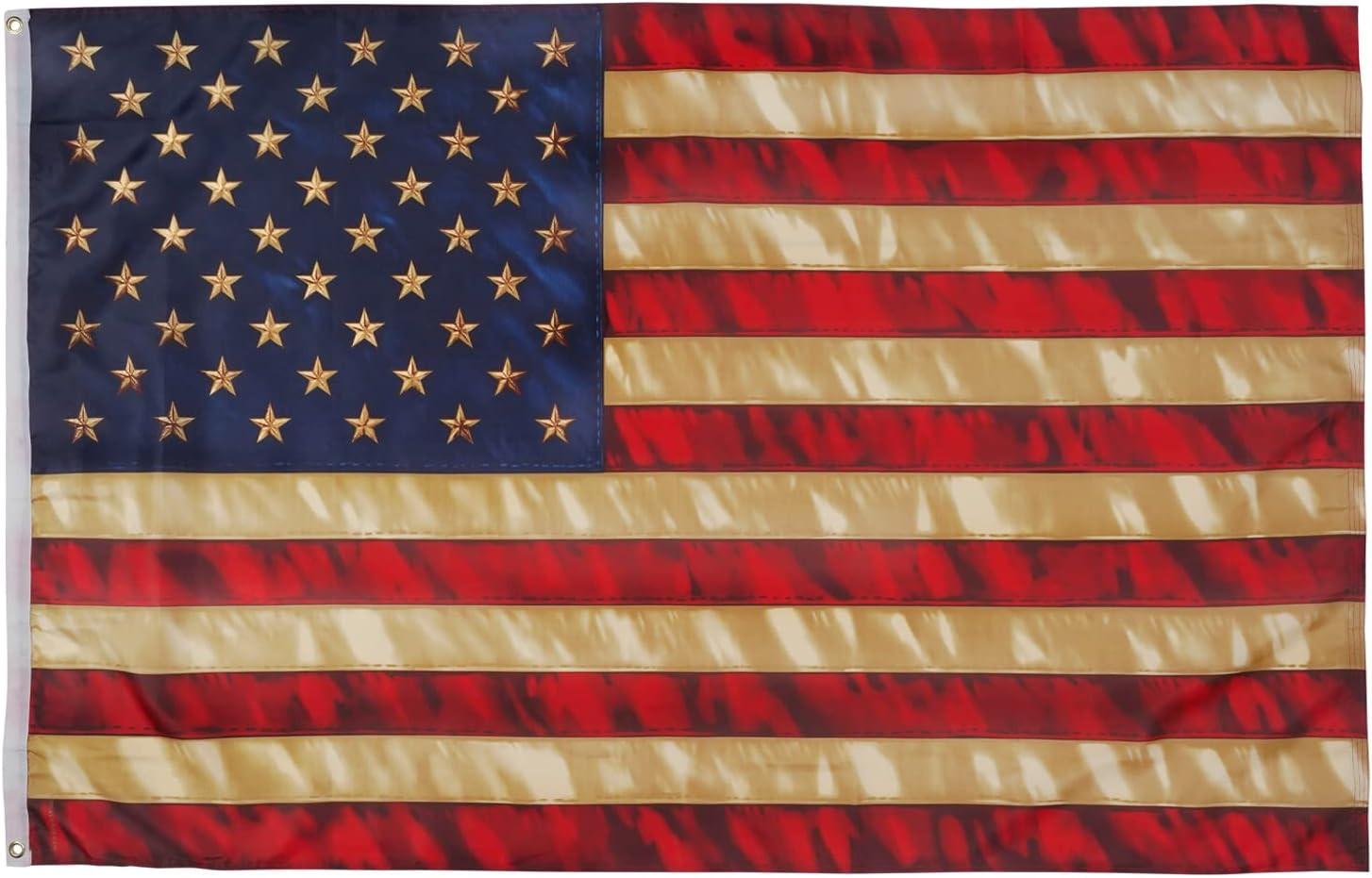 Vintage American Flag 3X5 Ft Tea Stained American Flags Heavy Duty Old Antiqued Vintage American Flag 3X5 Ft Tea Stained American Flags Heavy Duty Old Antiqued
