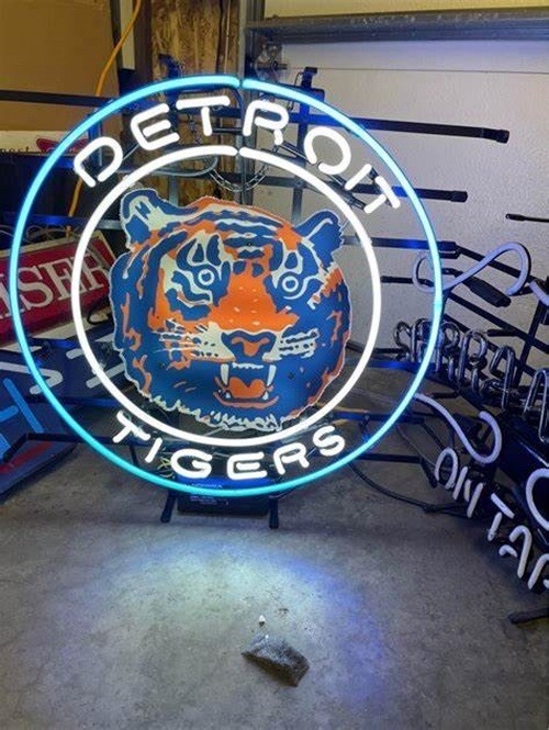 17"x17" Detroit Tigers Head Neon Sign Lamp Light Display Space Wall Artwork QL