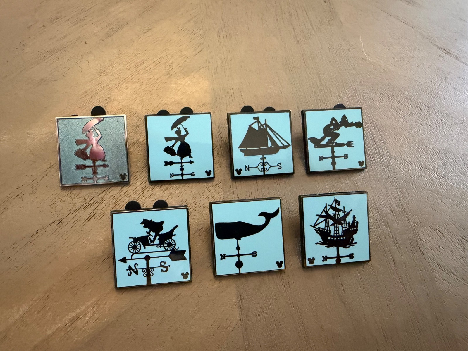 Disney Parks Weather Vane Pin Lot (7) Mary Poppins Variant, Mr Toad, Mickey Disney Parks Weather Vane Pin Lot (7) Mary Poppins Variant, Mr Toad, Mickey