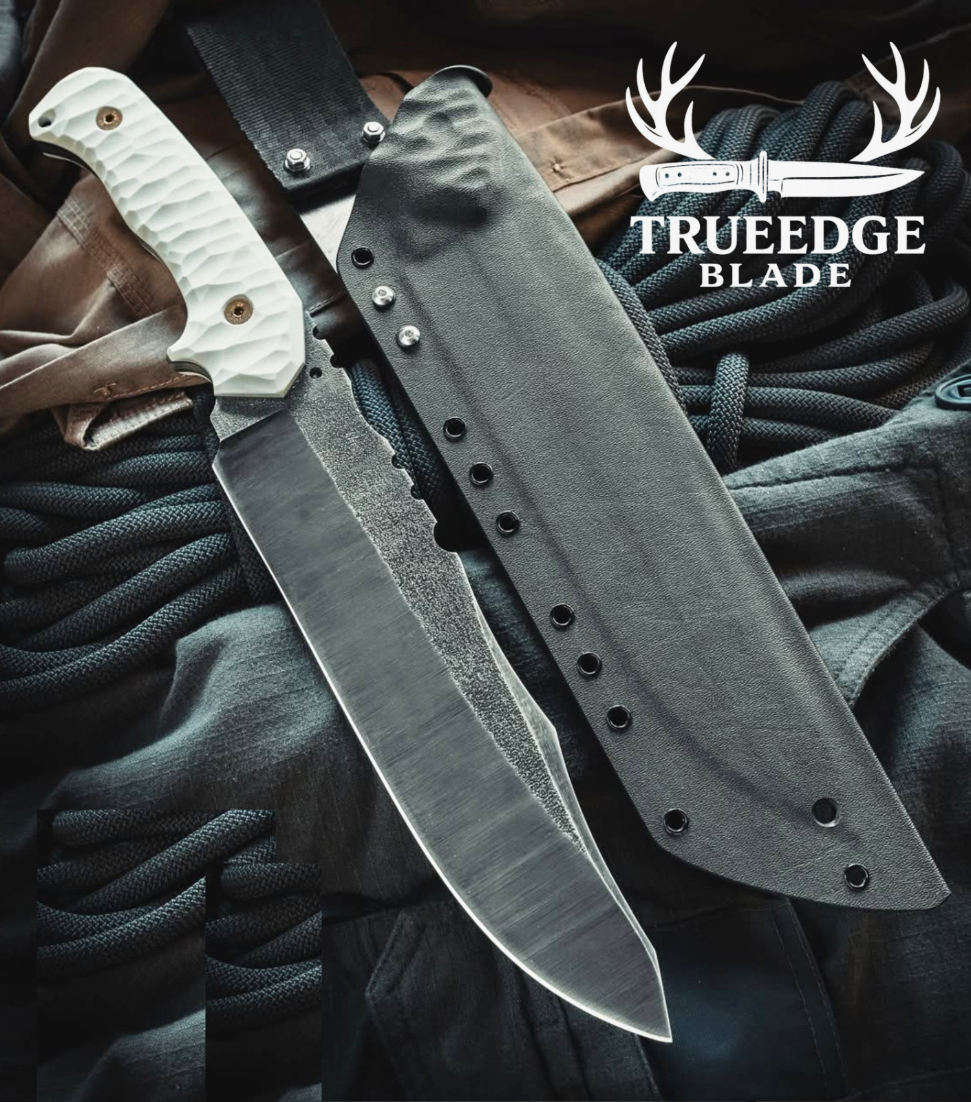 TRUEEDGEBLADE GODFATHER Predator Edition–White G10 Handmade Collector Gift Piece