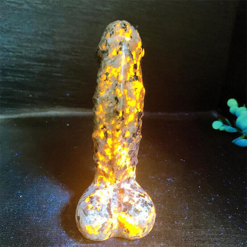 Natural Yooperlite Penis Crystal Carving Quartz Healing For Decor Gift 1pc