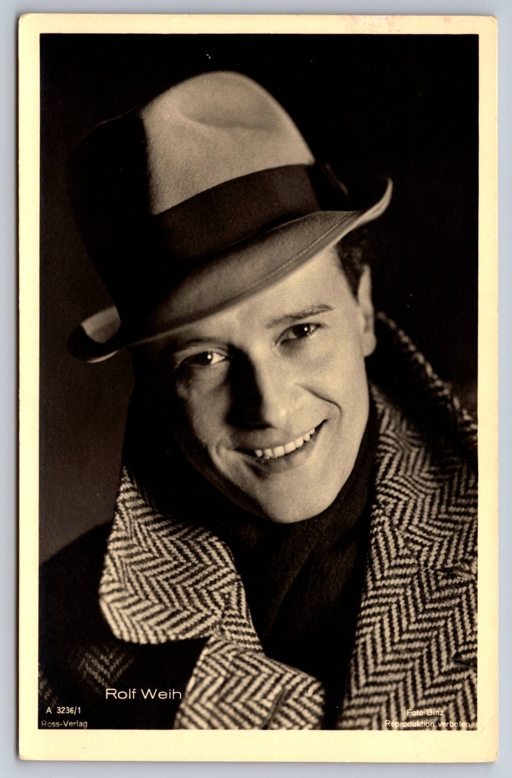 RPPC Rolf Weih German Actor Real Photo Postcard Vintage