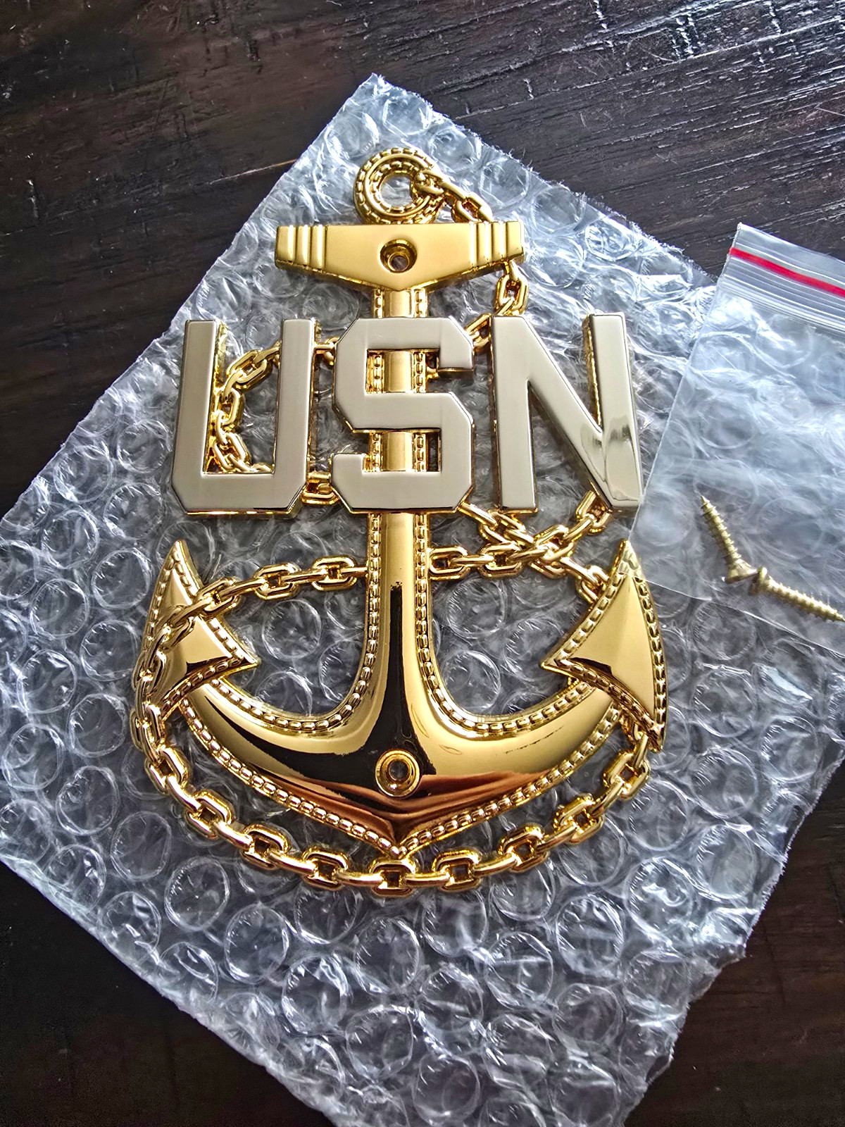 New USN Navy Chief CPO Anchor 5" Emblem New USN Navy Chief CPO Anchor 5" Emblem