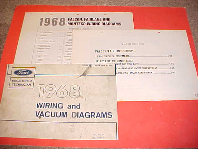 Montego Ranchero 1968 FORD FALCON FAIRLANE RANCHERO MERCURY MONTEGO OEM WIRING + VACUUM ...