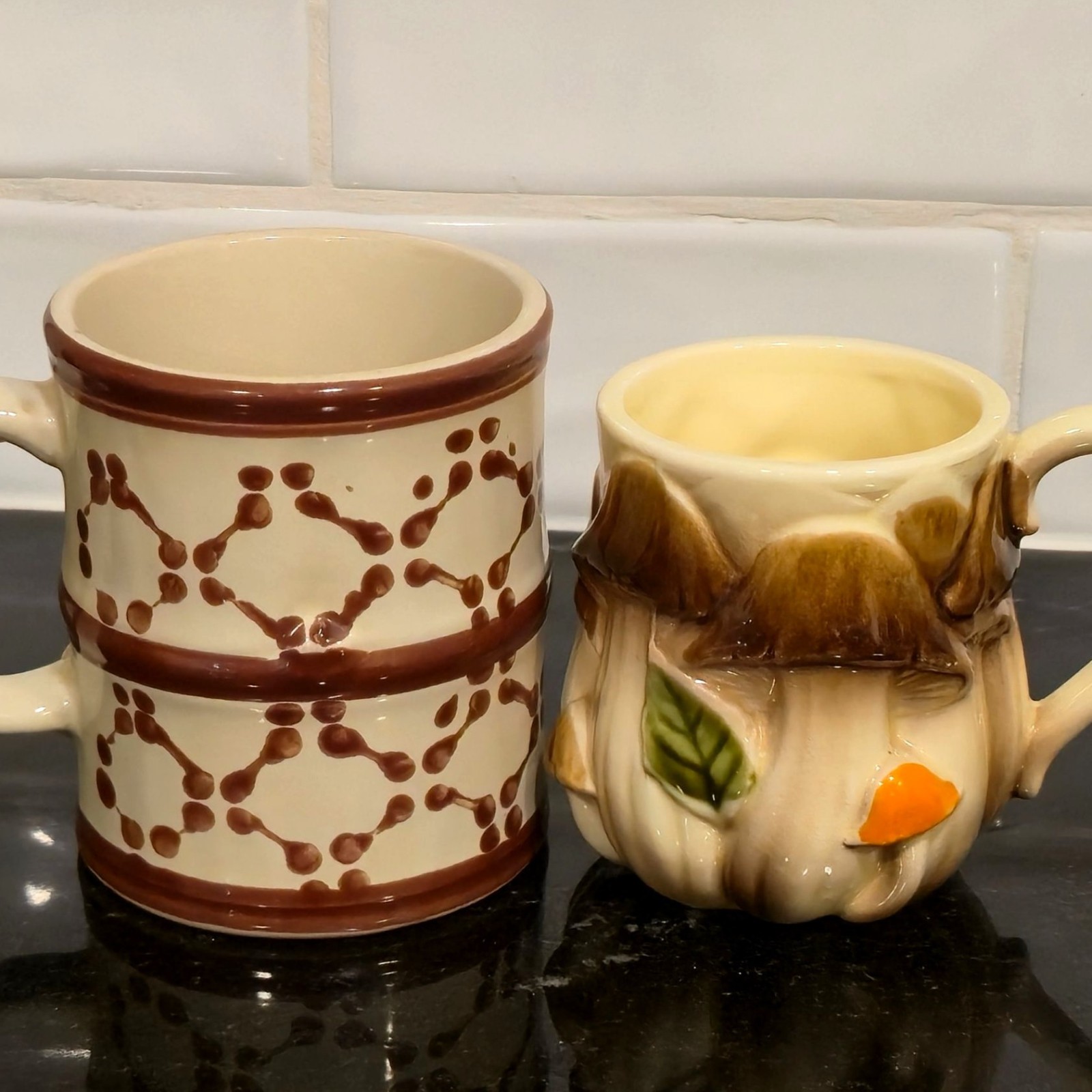 Vintage Coffee Mugs Set 3d Mushroom Cottagecore 1970s Kitchen retro drinkware Vintage Coffee Mugs Set 3d Mushroom Cottagecore 1970s Kitchen retro drinkware