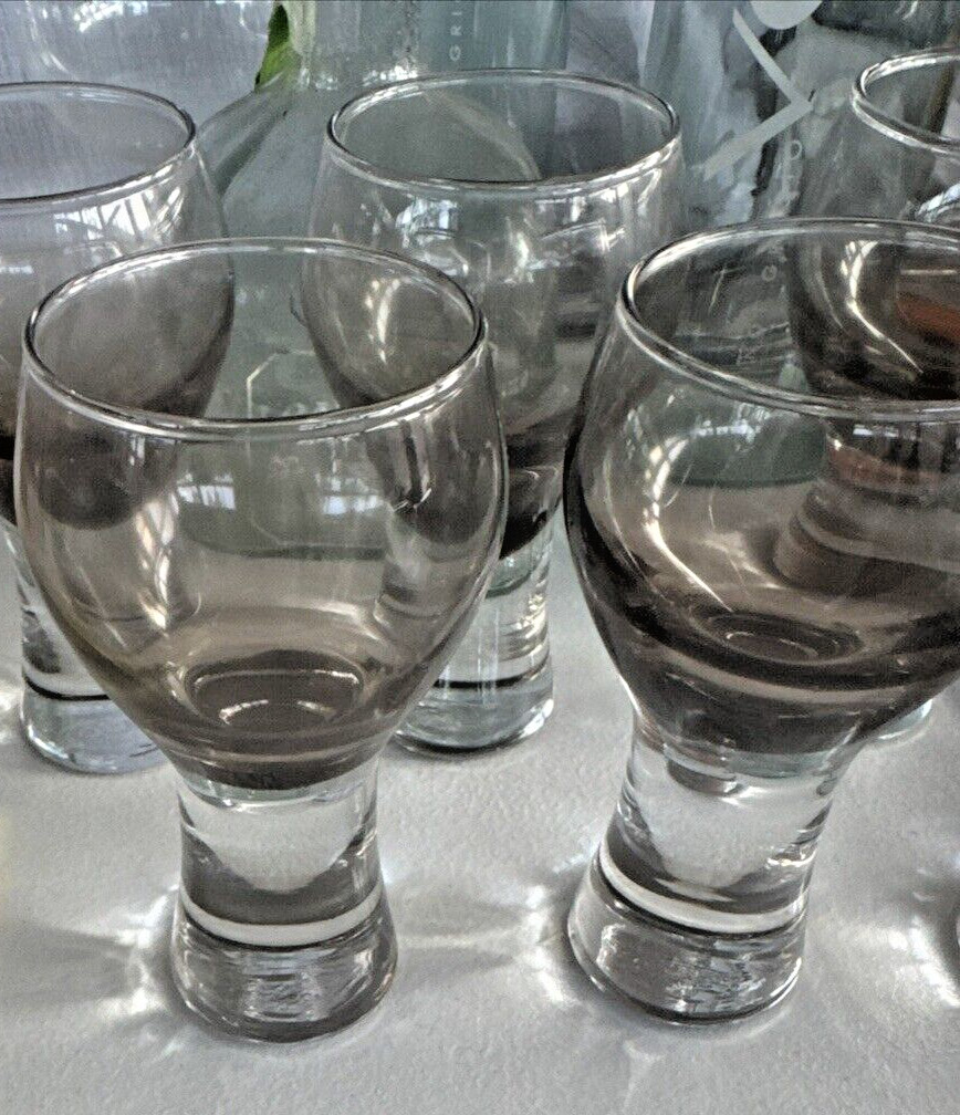 MCM Bar Glasses Drinking Barware 6-Vintage Midcentury Modern Contemporary Smokey MCM Bar Glasses Drinking Barware 6-Vintage Midcentury Modern Contemporary Smokey